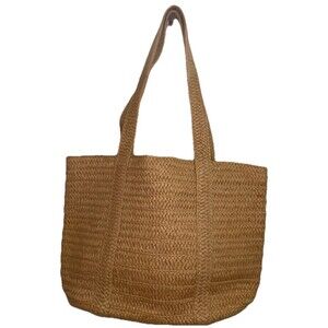 DRAPER JAMES Everyday Straw Shoulder Bag - Natural - Resort Wear Preppy